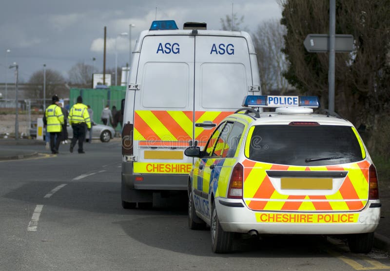 Veicoli di polizia BRITANNICI fotografie stock libere da diritti Veicoli di polizia BRITANNICI fotografie stock libere da diritti