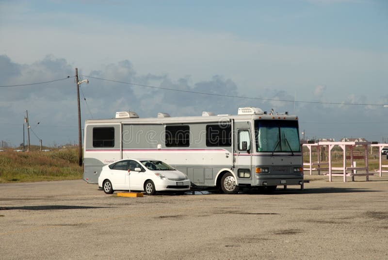 Recreational vehicle in a parking lot, southern texas, united states. Photo taken at 15th of November 2008. Recreational vehicle in a parking lot, southern texas, united states. Photo taken at 15th of November 2008