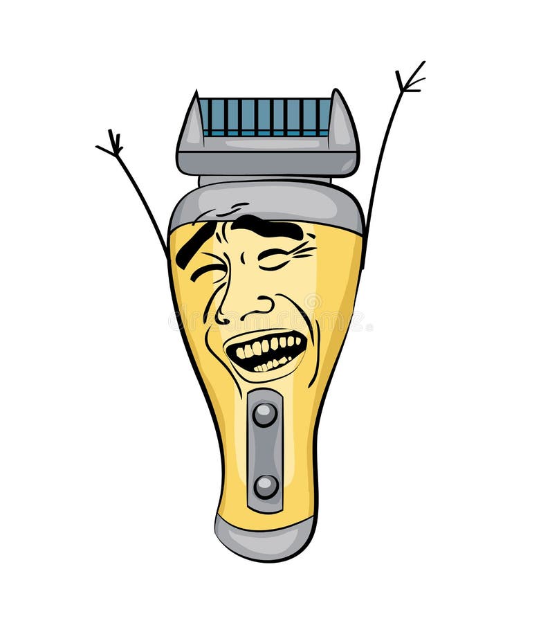 Laughing Meme Illustration of Barber Shaver Stock Illustration