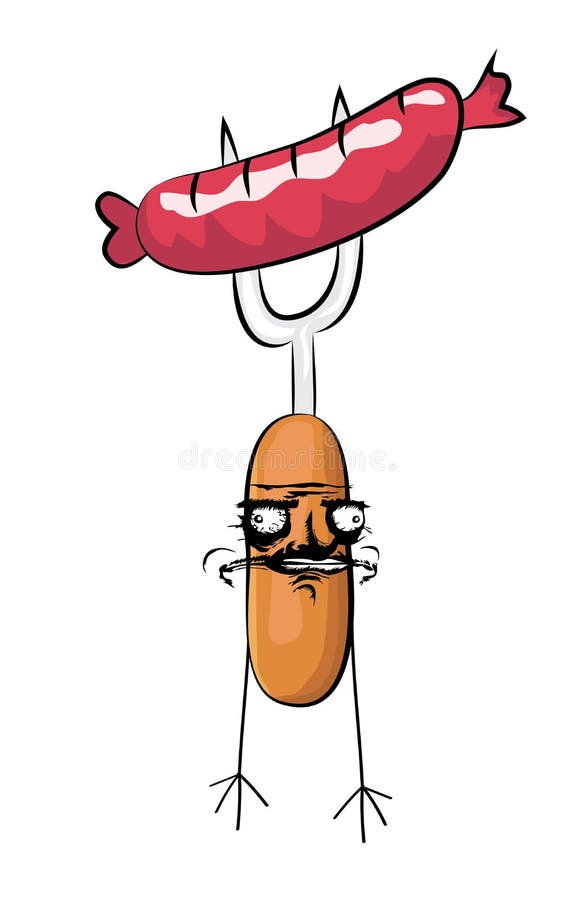 Troll Internet Meme Illustration of Fork with a Sausage Stock Illustration  - Illustration of crazy, heat: 197142321