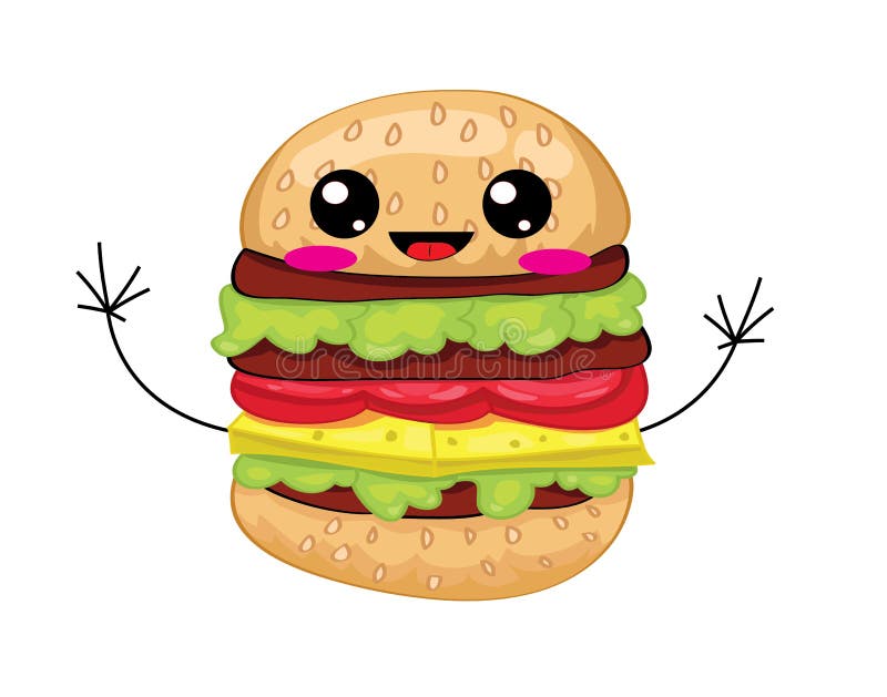 Cute Cartoon Burger || Hamburger || Its Burger Time