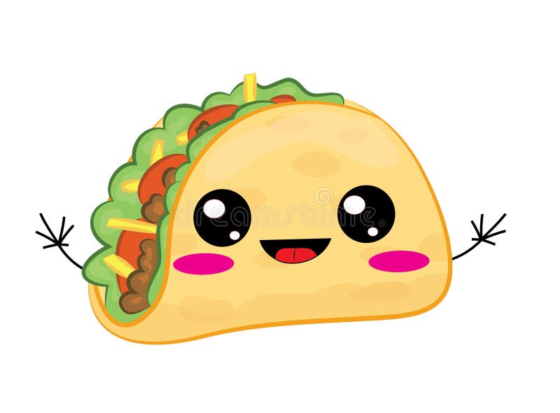 Cute Cartoon Illustration of Taco Stock Illustration - Illustration of sweet, lovely: 198413141 Cute Cartoon Illustration of Taco Stock Illustration - Illustration of sweet, lovely: 198413141