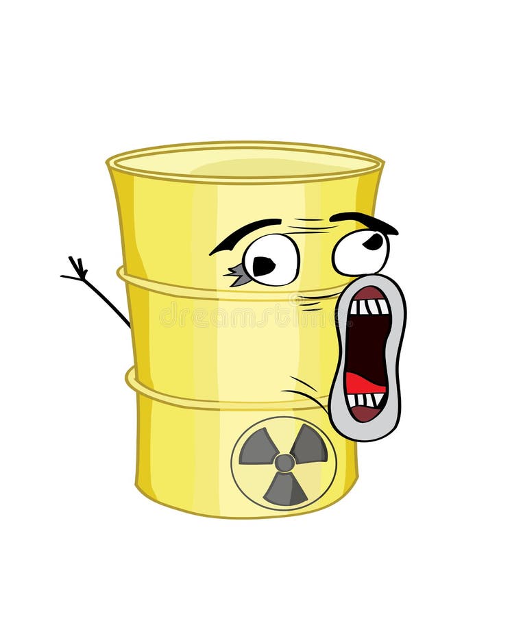 Crazy Meme Illustration of Toxic Waste Barrel Stock