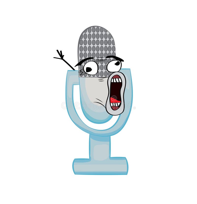Crazy Meme Illustration of Podcast Microphone Stock
