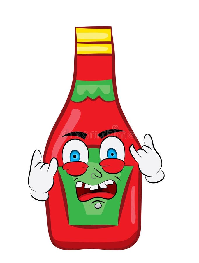 Punk Cartoon Illustration of Ketchup Sauce Bottle Stock Illustration -  Illustration of clipart, white: 198735256