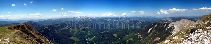 Distant view from the mountain Veitsch