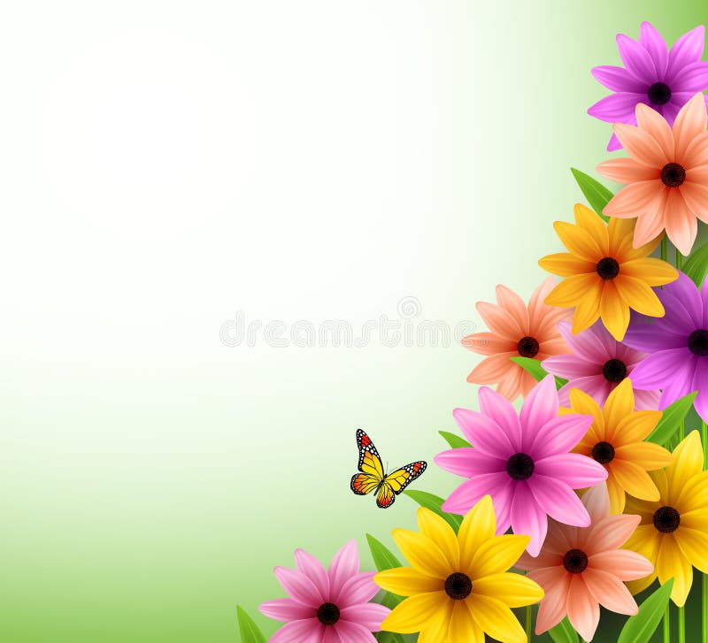 Vektor av färgrik blommabakgrund för vårsäsong stock illustrationer