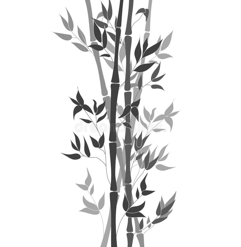 Vektor-Bambus- Stamm-Blätter, Schwarzweiss--Ilustration, dekorativer Element-Hintergrund vektor abbildung Vektor-Bambus- Stamm-Blätter, Schwarzweiss--Ilustration, dekorativer Element-Hintergrund vektor abbildung
