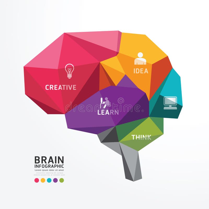 Vektor Brain Design Conceptual Polygon Style, abstrakter Vektor Kranke stock abbildung Vektor Brain Design Conceptual Polygon Style, abstrakter Vektor Kranke stock abbildung