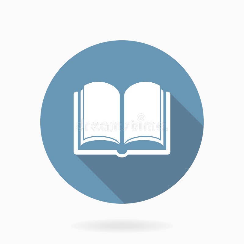 Vektor-Buch-Ikone mit flachem Design Blau und Weiß lizenzfreie abbildung Vektor-Buch-Ikone mit flachem Design Blau und Weiß lizenzfreie abbildung