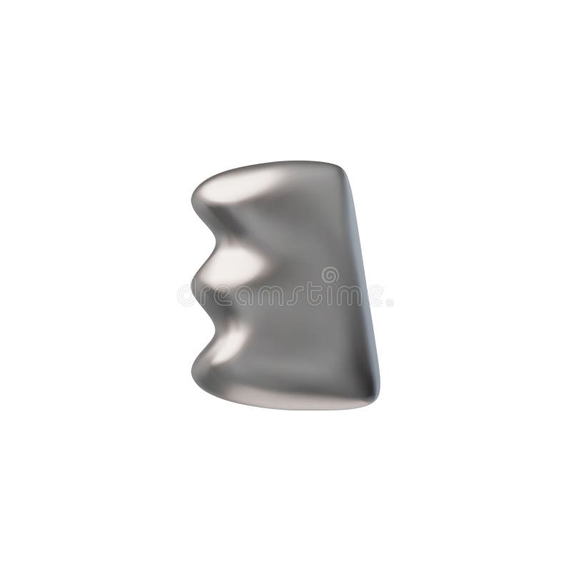 Vektor 3d Symbol für abstrakte Form aus flüssigem Metall auf weißem Hintergrund. lizenzfreie abbildung