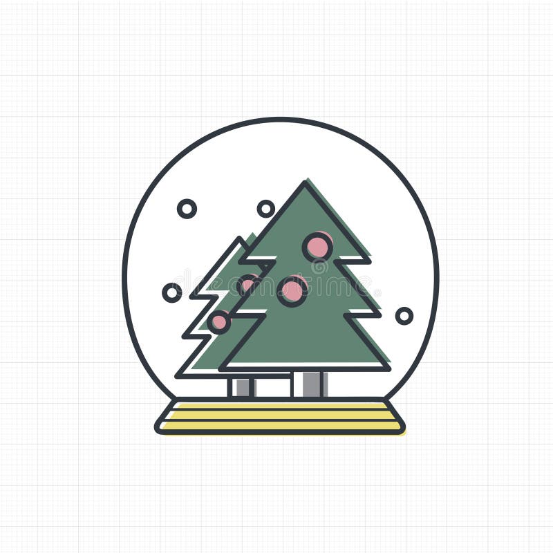 Vektor der Weihnachtsschnee-Ballikone stock abbildung Vektor der Weihnachtsschnee-Ballikone stock abbildung