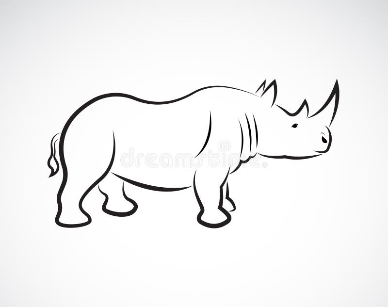 Vektor des Nashorndesigns auf einem weißen Hintergrund, wilde Tiere, lizenzfreie abbildung Vektor des Nashorndesigns auf einem weißen Hintergrund, wilde Tiere, lizenzfreie abbildung