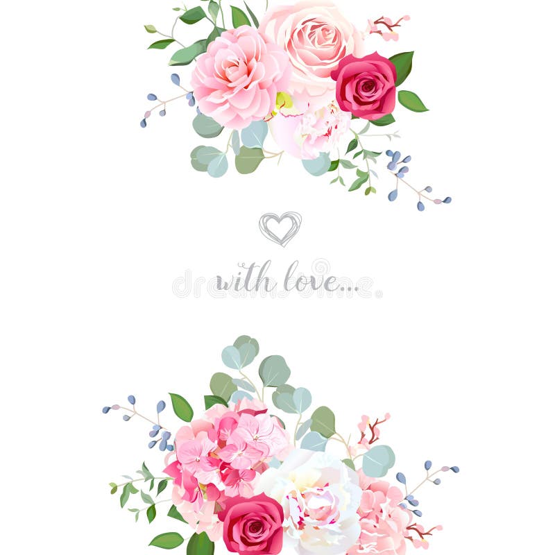 Vektor Designkarte Der Empfindlichen Hochzeit Blumen Vektor Abbildung Illustration Von Blumen Empfindlichen