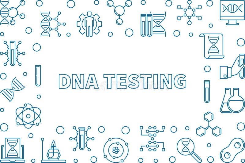 Vektor DNA, die horizontalen Rahmen des kreativen Entwurfs prüft stock abbildung Vektor DNA, die horizontalen Rahmen des kreativen Entwurfs prüft stock abbildung
