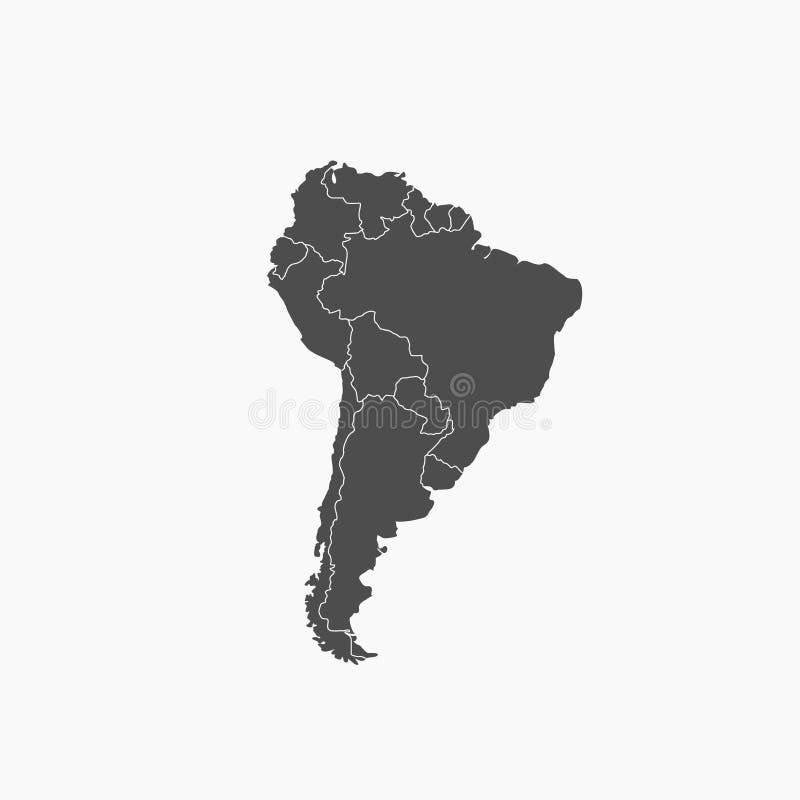 Vektor do mapa de Ámérica do Sul ilustração stock Vektor do mapa de Ámérica do Sul ilustração stock