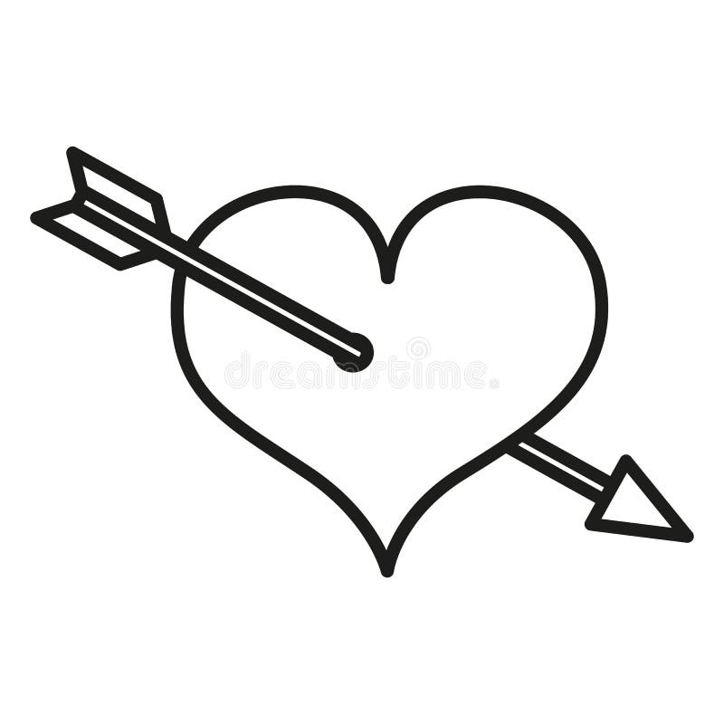 Vektor enkla Valentine Icon - hjärta som trängas igenom med en pil stock illustrationer Vektor enkla Valentine Icon - hjärta som trängas igenom med en pil stock illustrationer