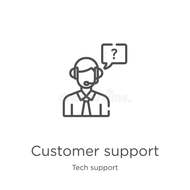 vektor f?r symbol f?r kundservice fr?n samling f?r techservice Tunn linje illustration f?r vektor f?r symbol f?r ?versikt f?r kun stock illustrationer vektor f?r symbol f?r kundservice fr?n samling f?r techservice Tunn linje illustration f?r vektor f?r symbol f?r ?versikt f?r kun stock illustrationer
