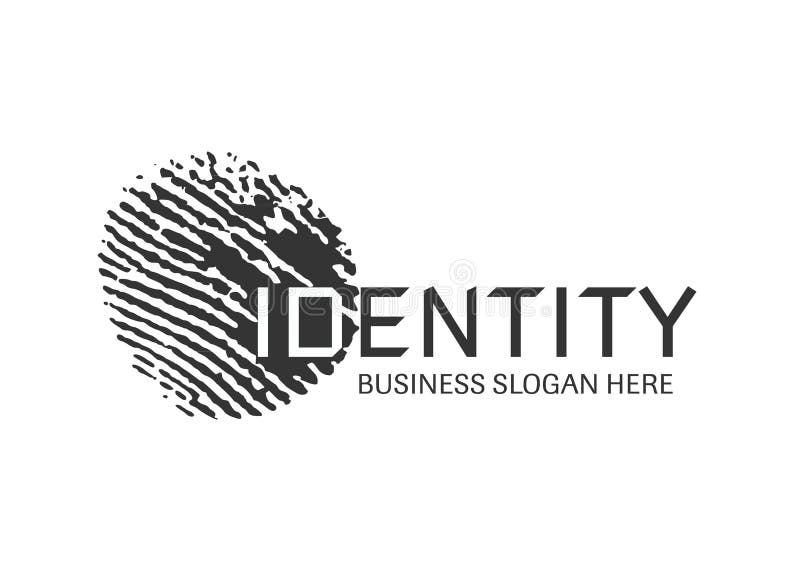 Vektor - fingeravtrycklogo som isoleras på vit bakgrund också vektor för coreldrawillustration stock illustrationer