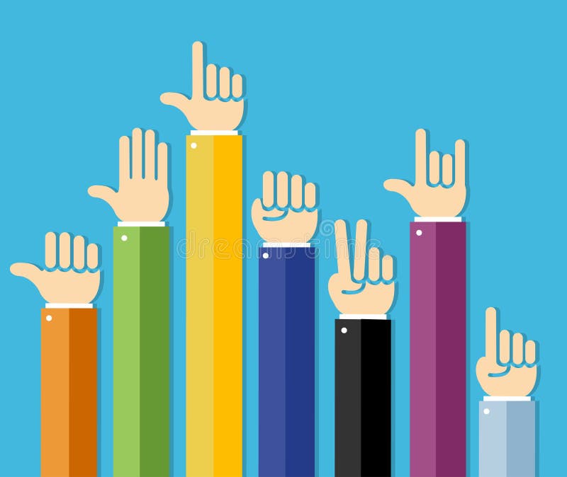 Vektor flache Hände Set vektor abbildung