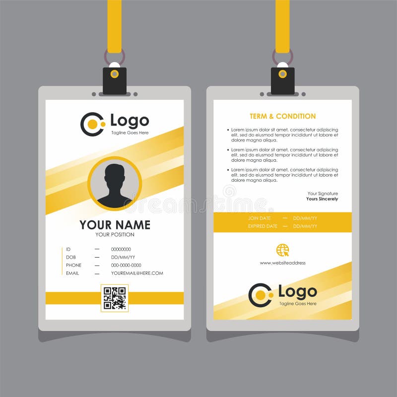 Vektor för abstrakt gul ID-kortdesign