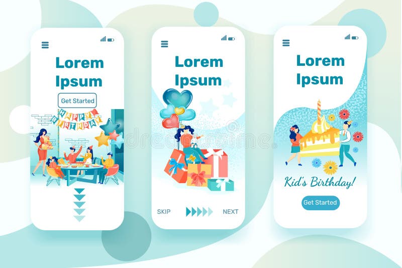 Vektor för barndagspartiet med lyckliga barn vektor illustrationer Vektor för barndagspartiet med lyckliga barn vektor illustrationer