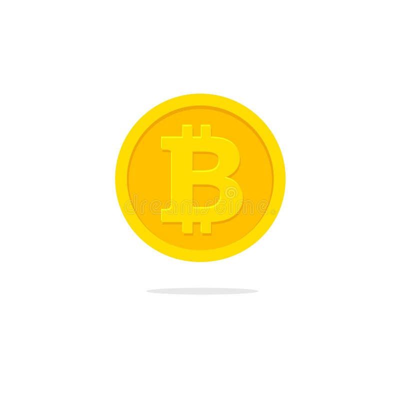 Vektor för Bitcoin myntsymbol, plana tecknad filmcryptocurrencypengar stock illustrationer