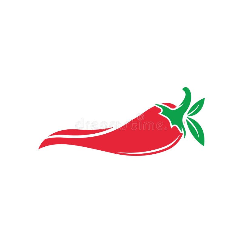 Vektor för den röda chilipepparsymbolens logotyp illustration design