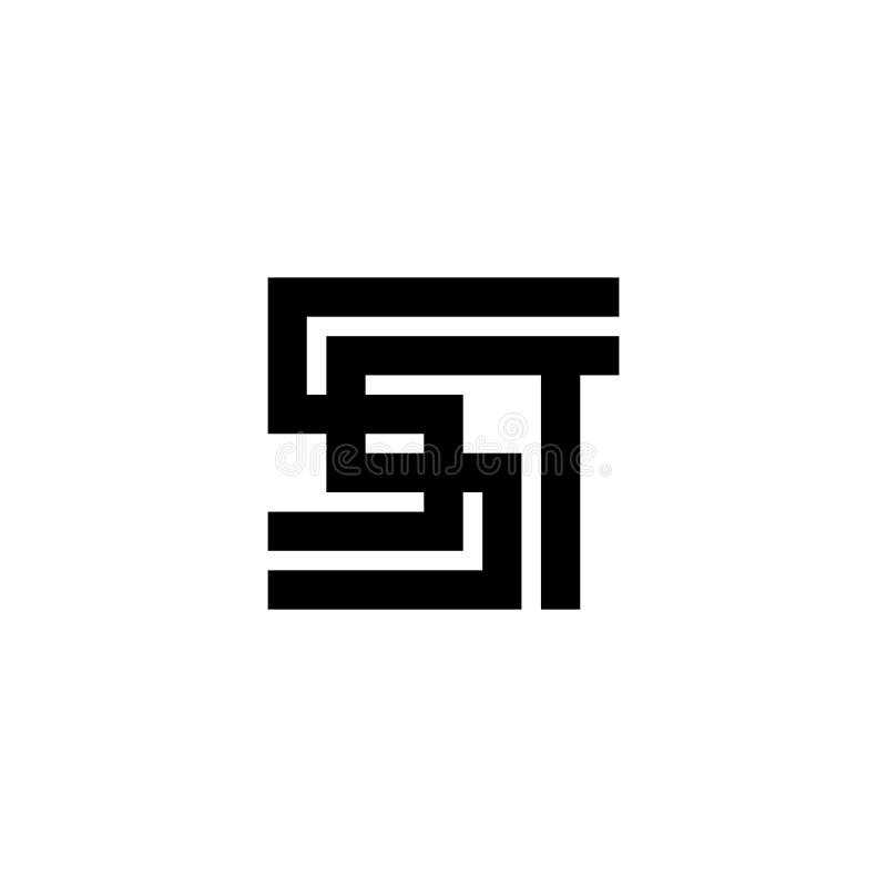 Vektor för den ursprungliga bokstaven SST-logotypen för fyrkantig bokstav royaltyfri illustrationer