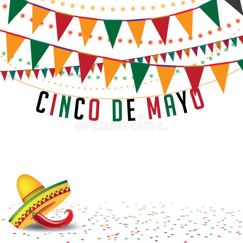 Vektor för EPS 10 för Cinco De Mayo buntingbakgrund royaltyfri illustrationer Vektor för EPS 10 för Cinco De Mayo buntingbakgrund royaltyfri illustrationer