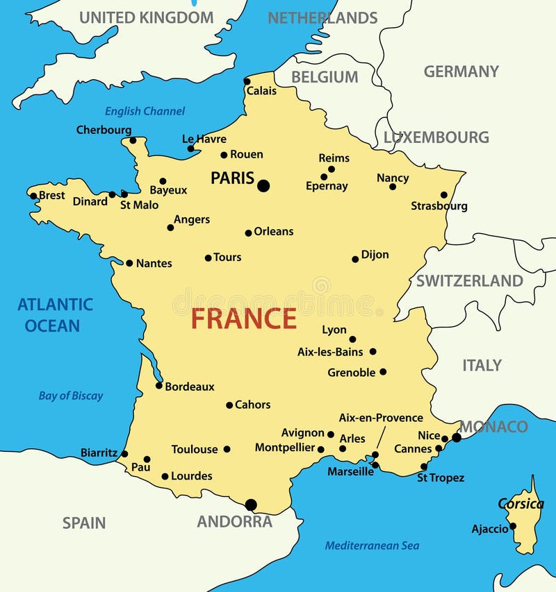 Frankrike Världskarta Med En PIXELdiamanttextur Vektor Illustrationer