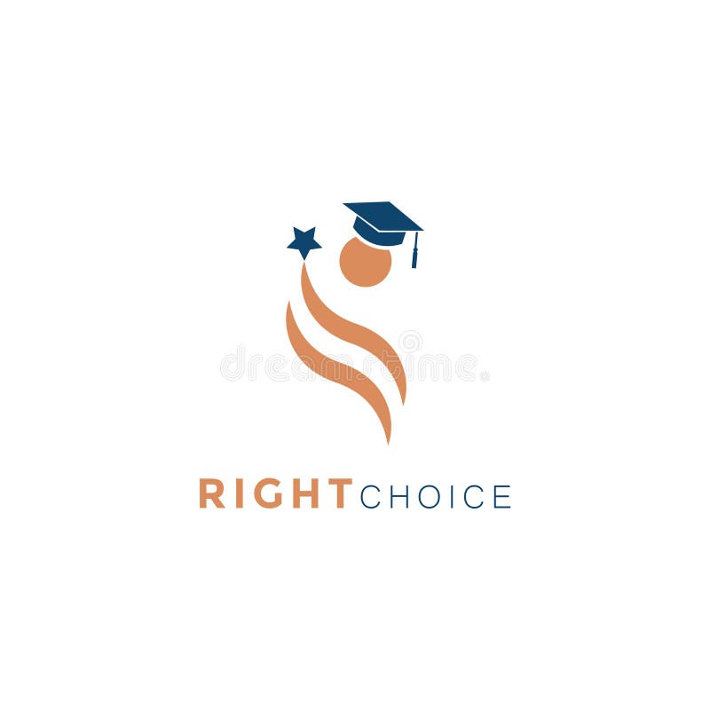 Vektor för graderad hatt och studentlogotyp. design för utbildningslogotypmall. stock illustrationer