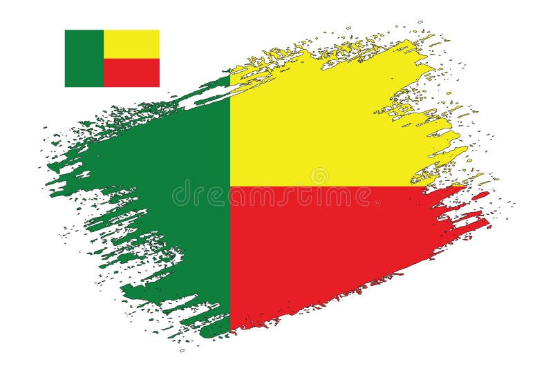 Vektor för penseldesign för beninflagga stock illustrationer