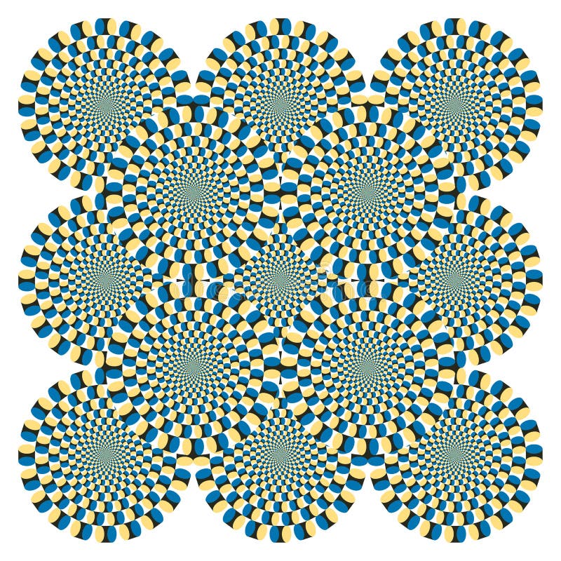 Vektor för rotation för cirkuleringsillusion optisk vektor illustrationer