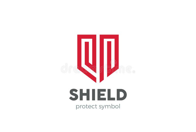 Vektor för sköldlogodesign Laglig ordningsvakt för lag stock illustrationer Vektor för sköldlogodesign Laglig ordningsvakt för lag stock illustrationer