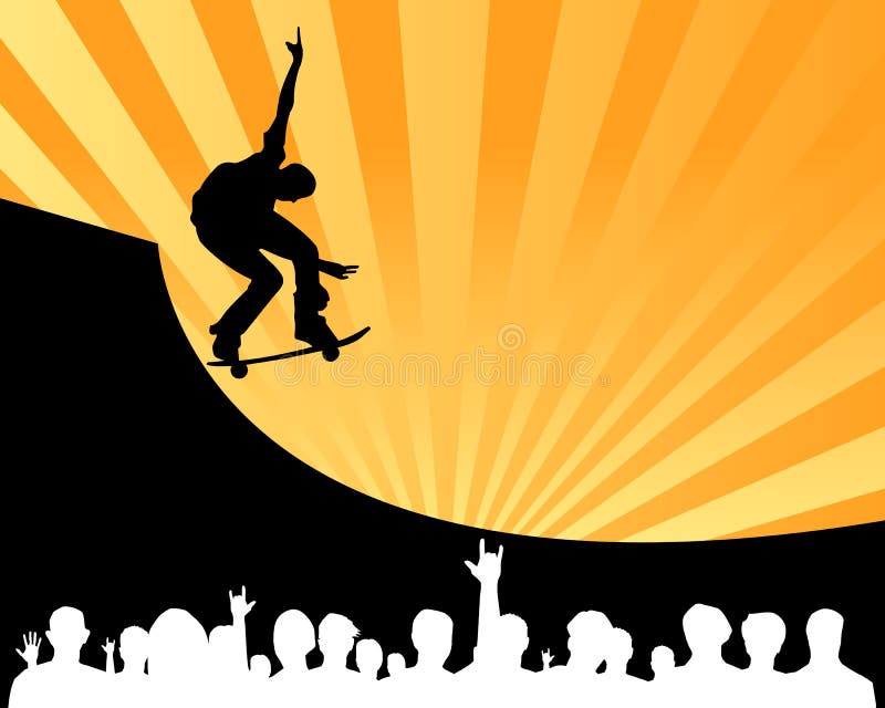 Vektor för stridshowskateboard royaltyfri illustrationer