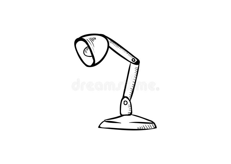 Vektor för symbol för klotter för tabelllampa stock illustrationer
