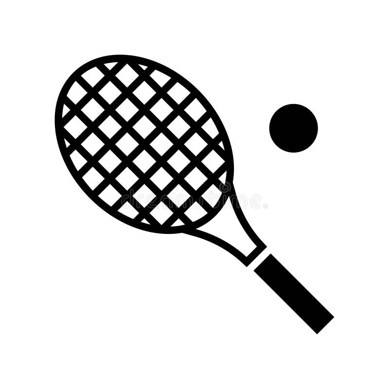 Vektor för tennisracket, släkt fast symbol för sommarferie