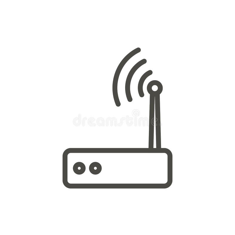 Vektor för Wifi routersymbol Linje radiosymbol vektor illustrationer