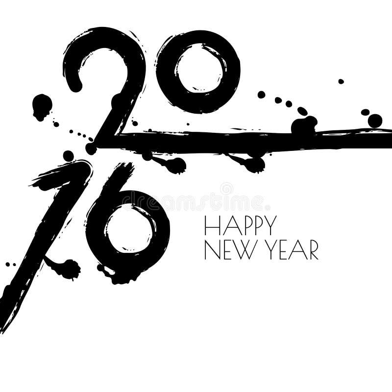 Vektor-Grußkarte des guten Rutsch ins Neue Jahr 2016 mit Schwarzweiss--wa stock abbildung Vektor-Grußkarte des guten Rutsch ins Neue Jahr 2016 mit Schwarzweiss--wa stock abbildung