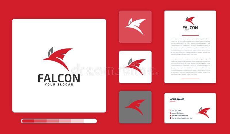 Vektor-Illustrations-Falke Logo Design vektor abbildung