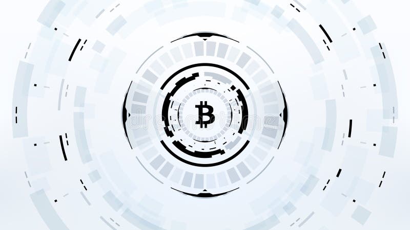 Vektor-Illustrations-futuristisches Design Bitcoin Cryptocurrency. Futuristische Vektor-Illustration Bitcoin Cryprocurrency für HUD, High-Teches Infographics, Sciencefictions-Grafiken und mehr Weltweite Digital-Geld Blockchain-Technologie