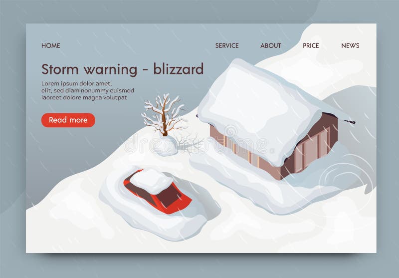 Vektor-Illustrations-Sturm-warnender Blizzard 3d