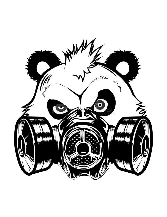Vektor - ilsket pandahuvud stock illustrationer