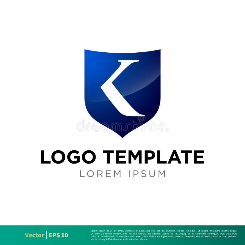 Vektor Logo Template Illustration Design för symbol för K-bokstavssköld Vektor EPS 10 vektor illustrationer Vektor Logo Template Illustration Design för symbol för K-bokstavssköld Vektor EPS 10 vektor illustrationer