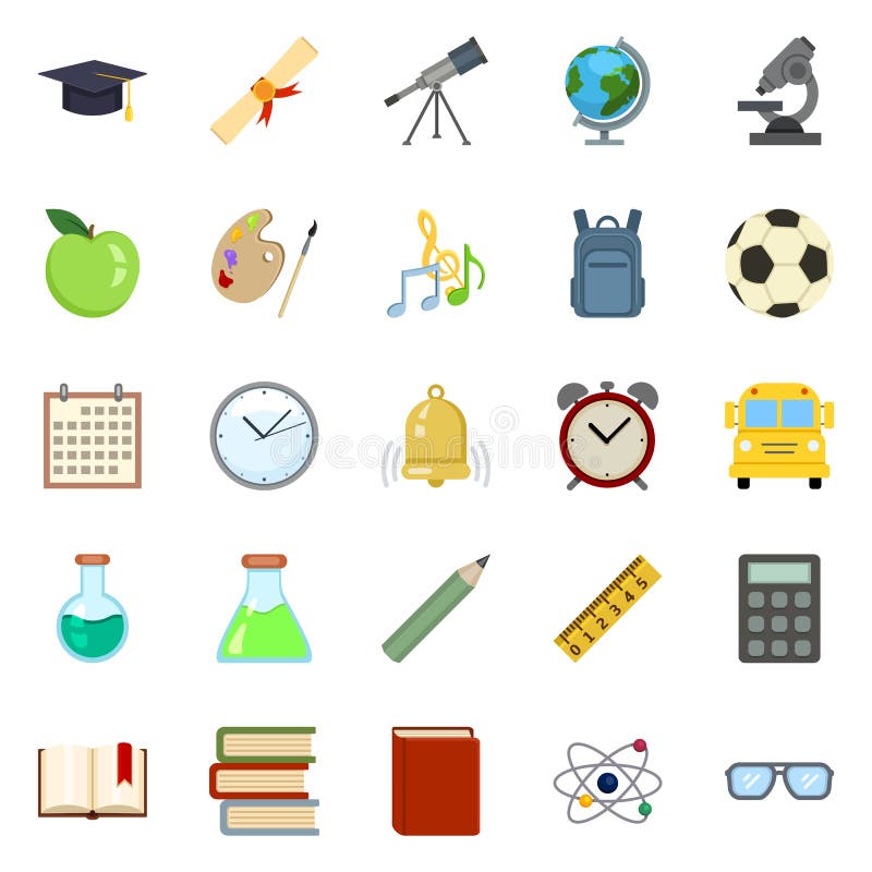 Vektor-Satz Farbbildungs-Symbole Zurück zu Schule-Ikonen vektor abbildung Vektor-Satz Farbbildungs-Symbole Zurück zu Schule-Ikonen vektor abbildung
