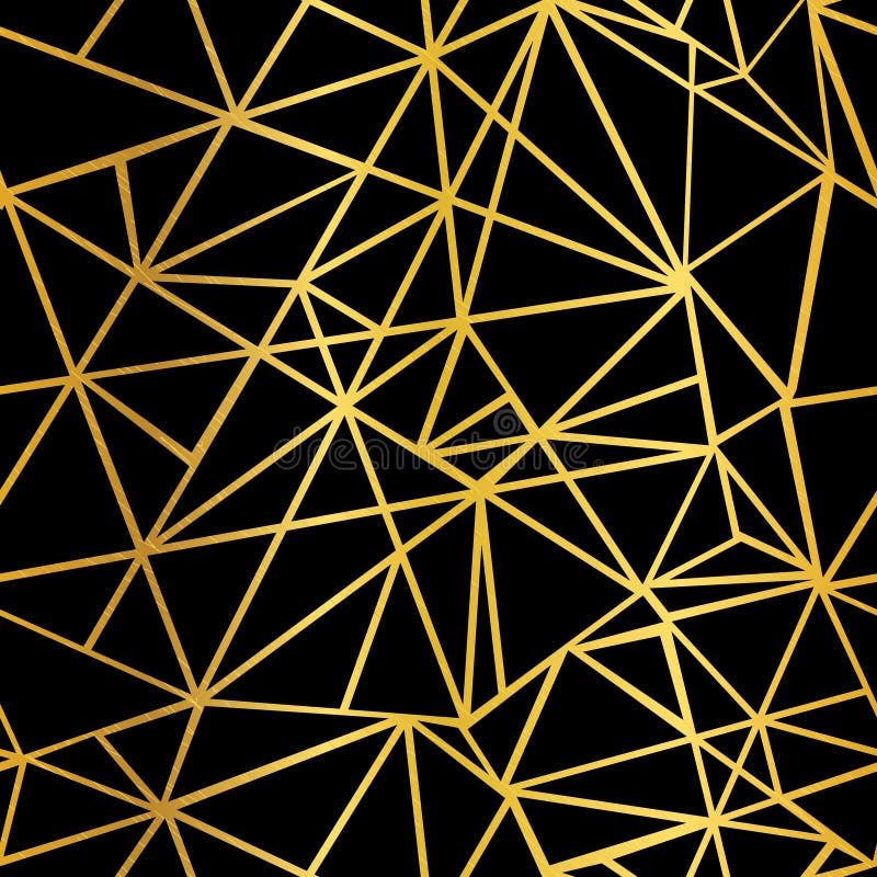 Vektor-Schwarzes und Goldfolien-geometrische Mosaik-Dreieck-Wiederholungs-nahtloser Muster-Hintergrund Kann für Gewebe verwendet vektor abbildung Vektor-Schwarzes und Goldfolien-geometrische Mosaik-Dreieck-Wiederholungs-nahtloser Muster-Hintergrund Kann für Gewebe verwendet vektor abbildung