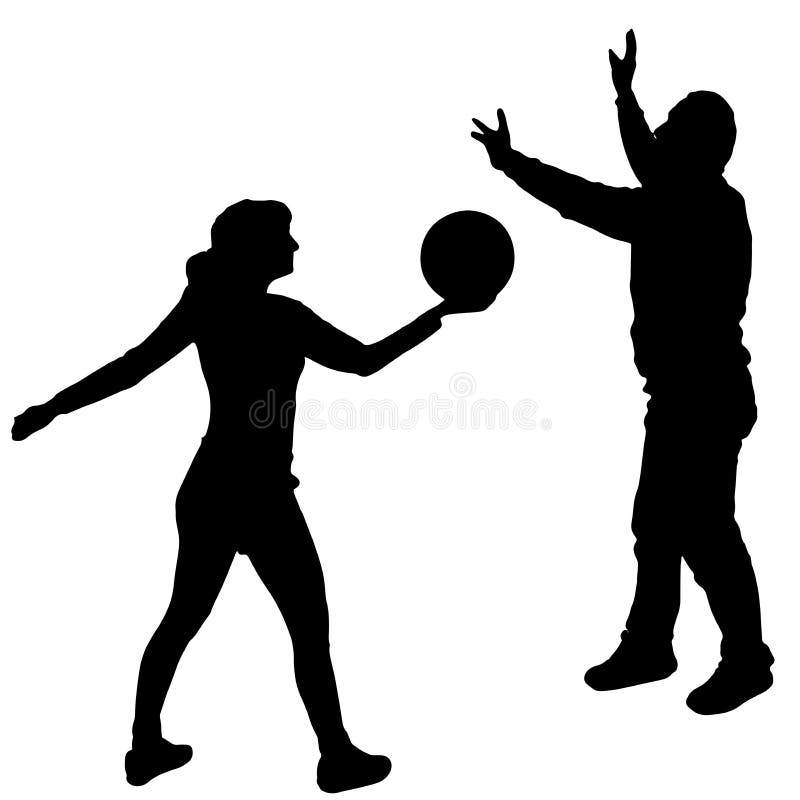 Vektor silhouettiert Volleyball