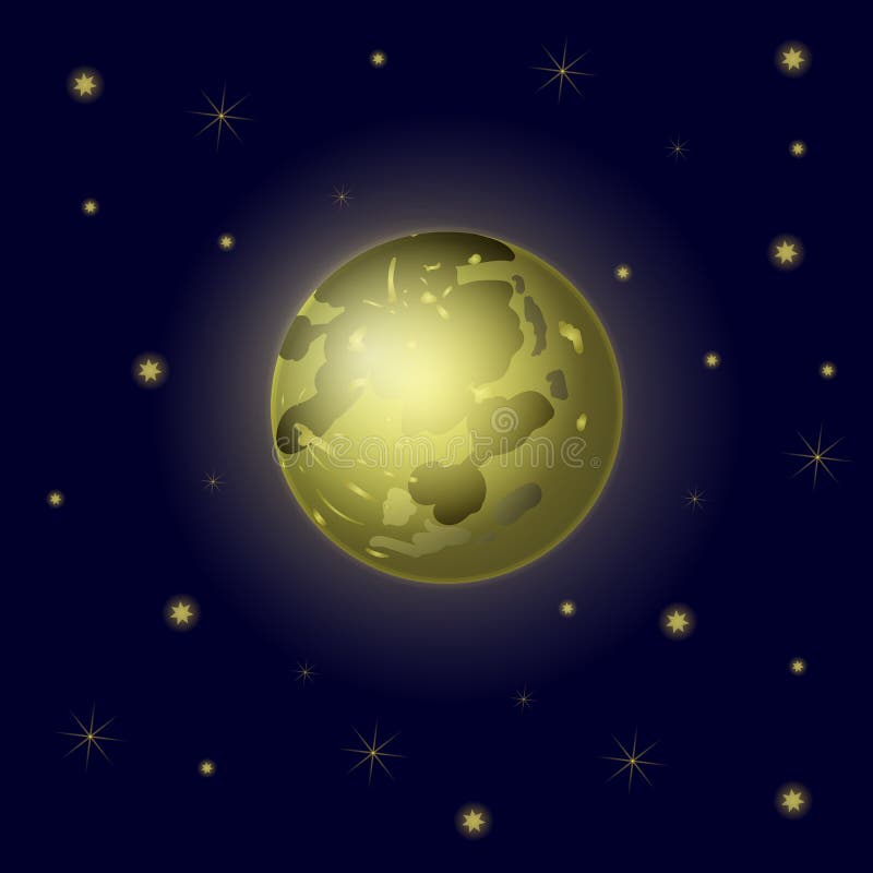 Vektor-Vollmond und Sterne, Himmel-Hintergrund, Galaxie-Hintergrund lizenzfreie abbildung Vektor-Vollmond und Sterne, Himmel-Hintergrund, Galaxie-Hintergrund lizenzfreie abbildung
