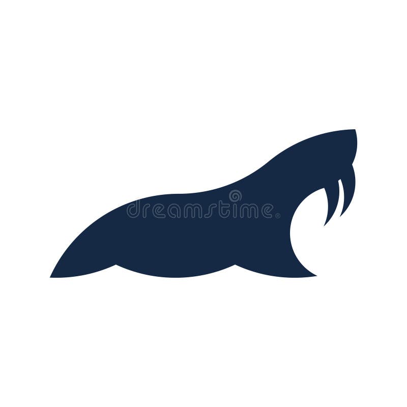 Vektor walrus i golden ratio-format. redigerbar illustration stock illustrationer